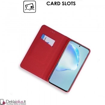 Telone smart magnet atverčiamas dėklas - raudonas (telefonams Samsung S20 Plus)